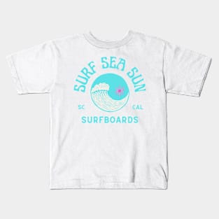 surf groovy design blue Kids T-Shirt